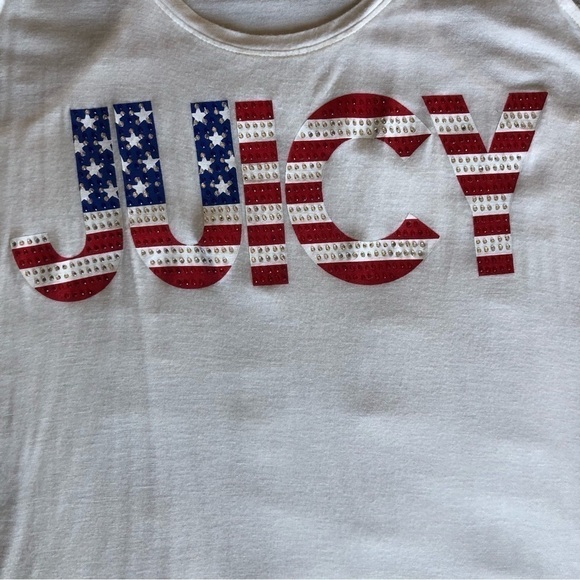 Juicy Couture Embellished Flag Graphic Racerback Tank Top - Picture 9 of 10